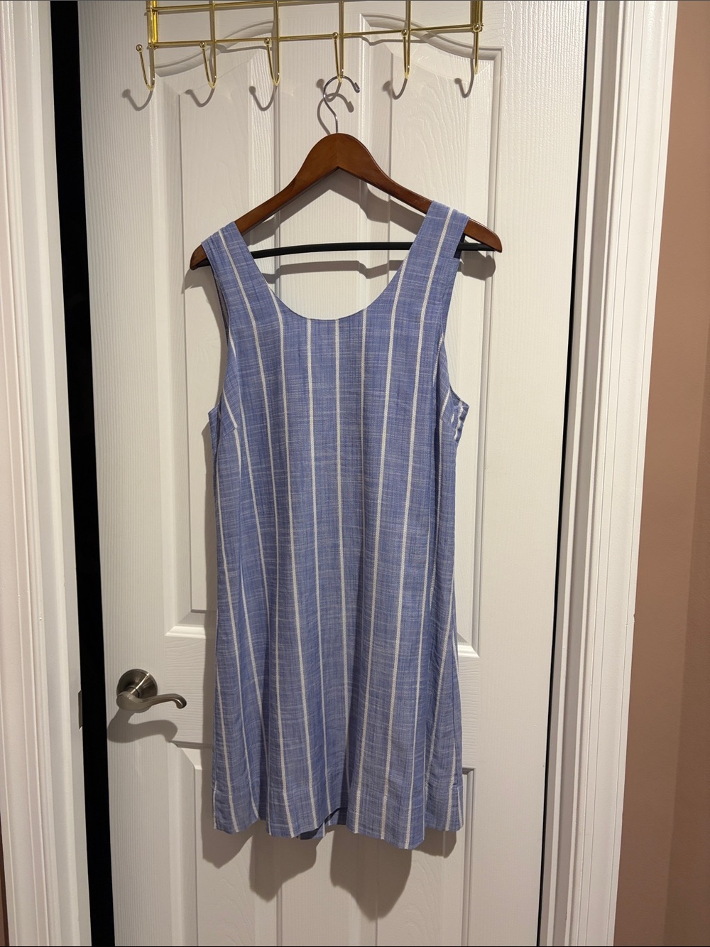 Signature Studio Light Blue and White Striped Mini Dress